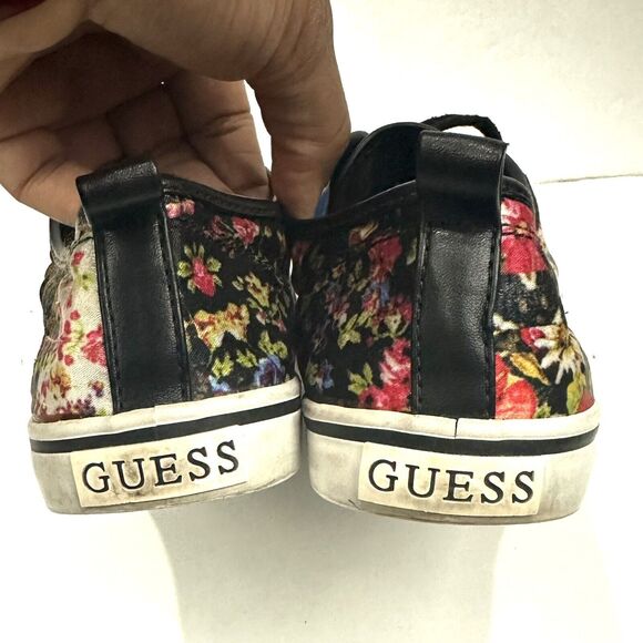 GUESS WGGOODLY Womens Floral M Sneakers, Fabric, Leather Trim Sz 7M - Picture 9 of 11